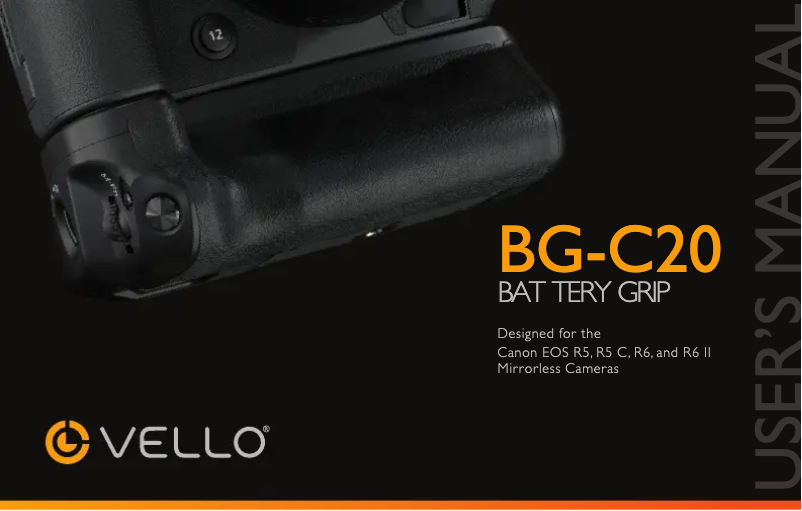 Page 1 de la notice Manuel utilisateur Vello BG-C20