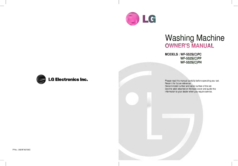 Page 1 de la notice Manuel utilisateur LG WF-552SPH