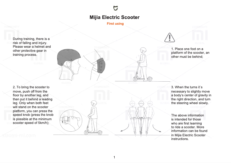 Image de la première page du manuel de l'appareil MiJia Electric