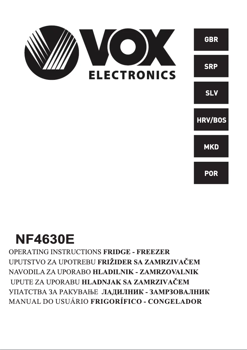 Page 1 de la notice Manuel utilisateur VOX NF4630E