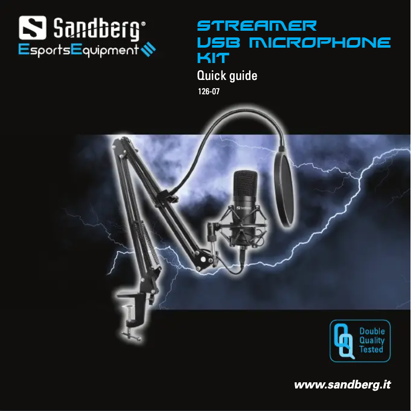 Page 1 de la notice Manuel utilisateur Sandberg Streamer USB Microphone Kit