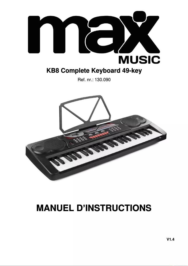Page n°1 - Manuel utilisateur MAX KB8