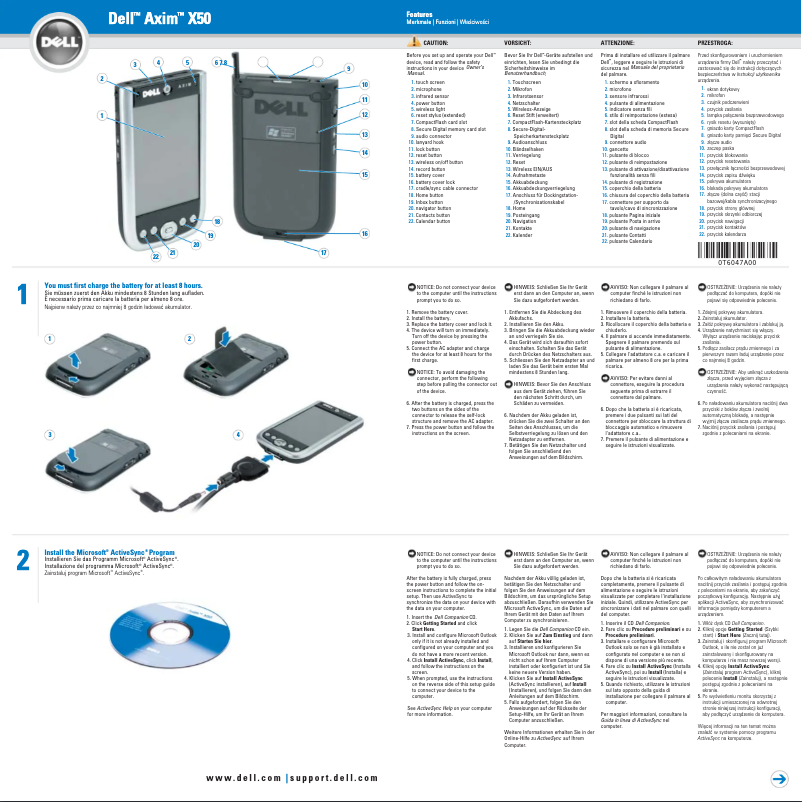 Page 1 de la notice Guide d'installation Dell Axim X50