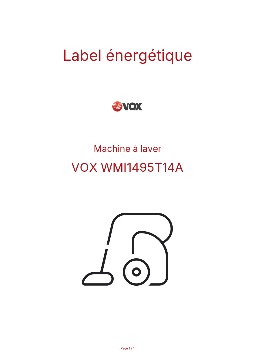 Image de la première page du manuel de l'appareil WMI1495T14A