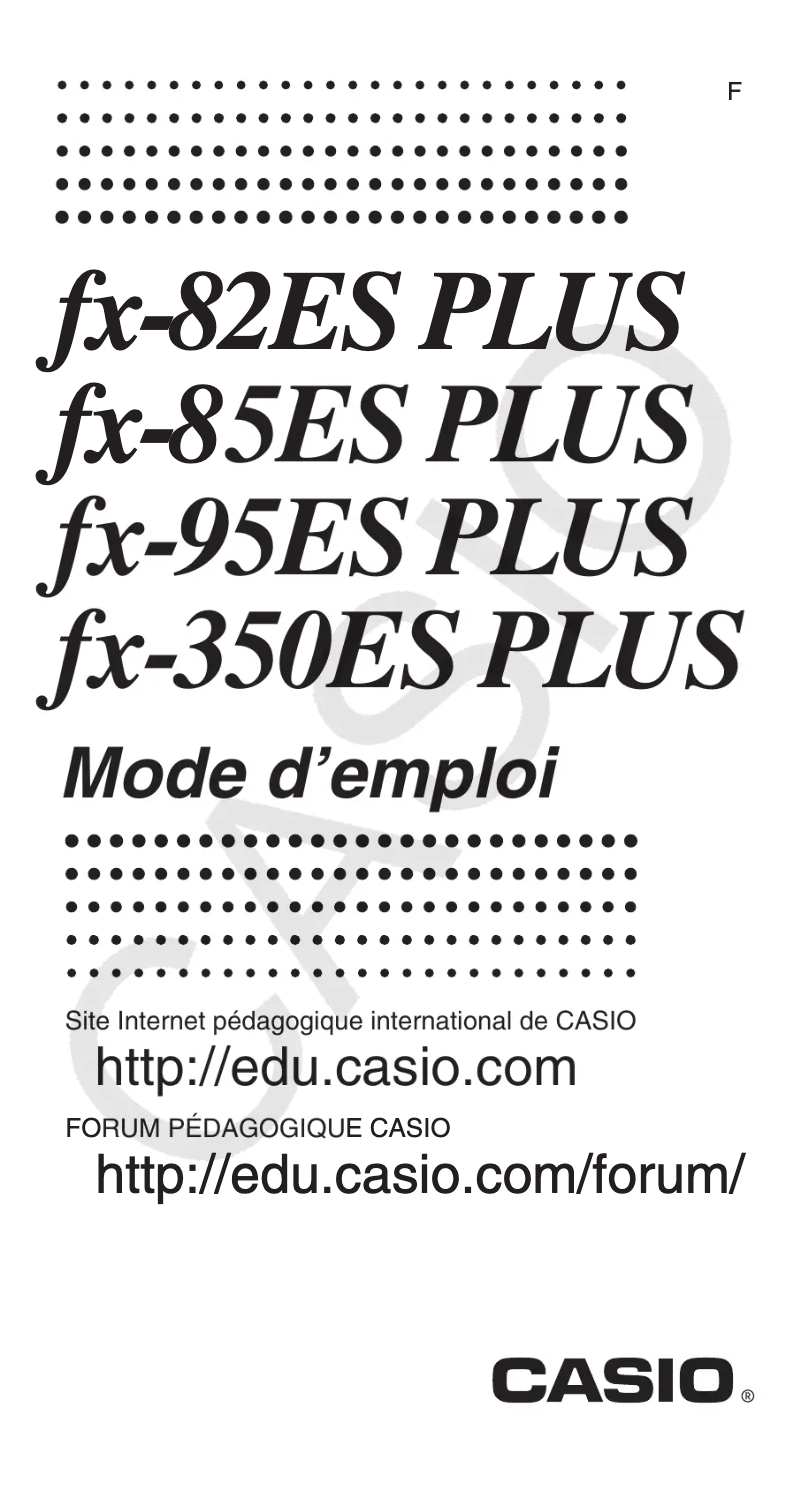 Page 1 de la notice Manuel utilisateur Casio FX-95ES Plus