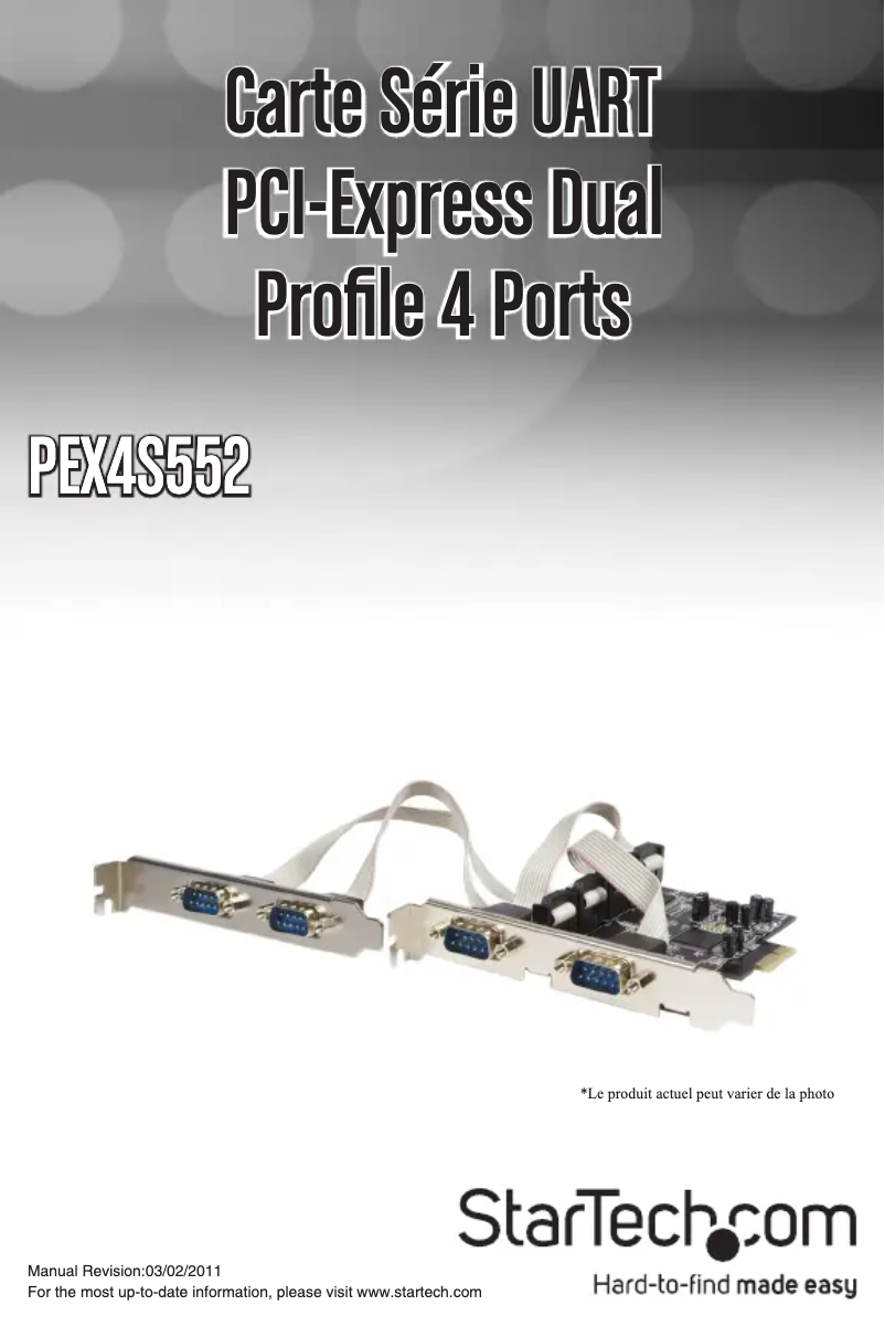 Page 1 de la notice Manuel utilisateur StarTech.com PEX4S552