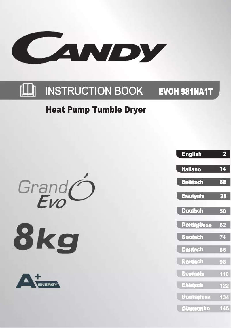 Page n°1 - Manuel utilisateur Candy EVOH 981NA1T