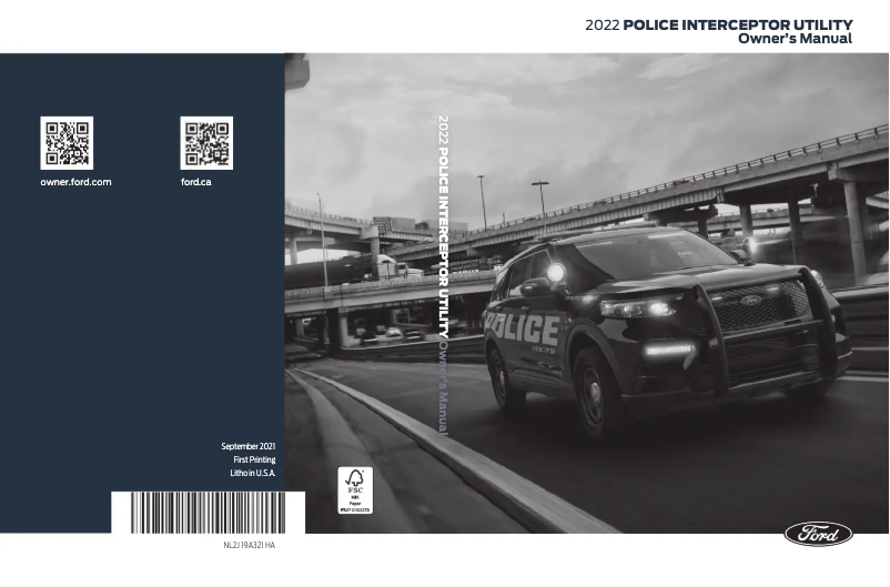 Image de la première page du manuel de l'appareil Police Interceptor Utility (2022)