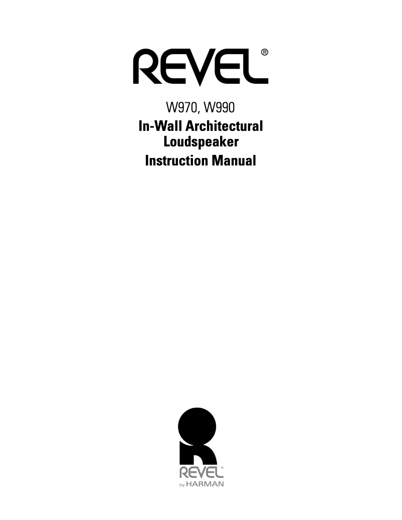 Page n°1 - Manuel utilisateur Revel W970