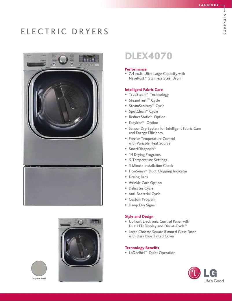 Page n°1 - Fiche technique LG DLEX4070V