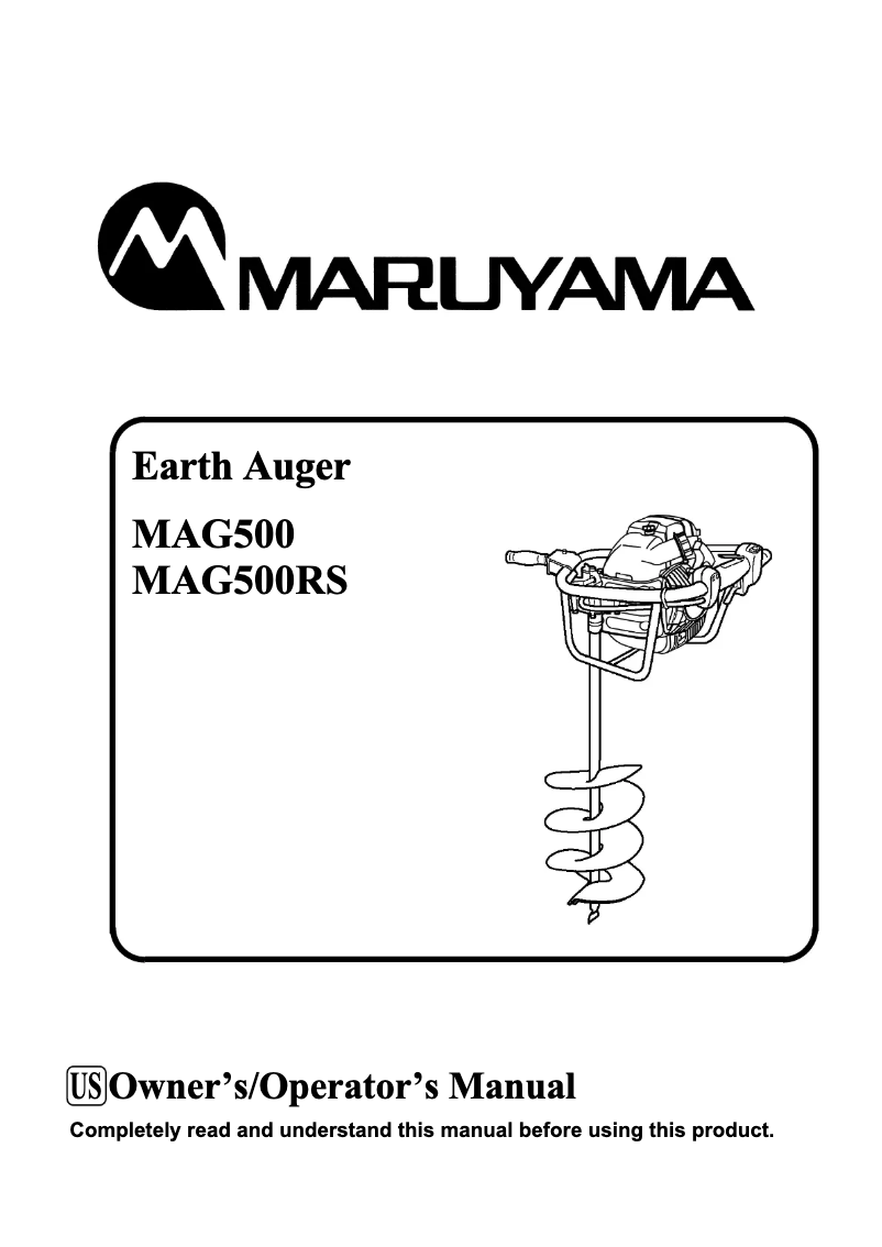 Page 1 de la notice Manuel utilisateur Maruyama MAG500RS