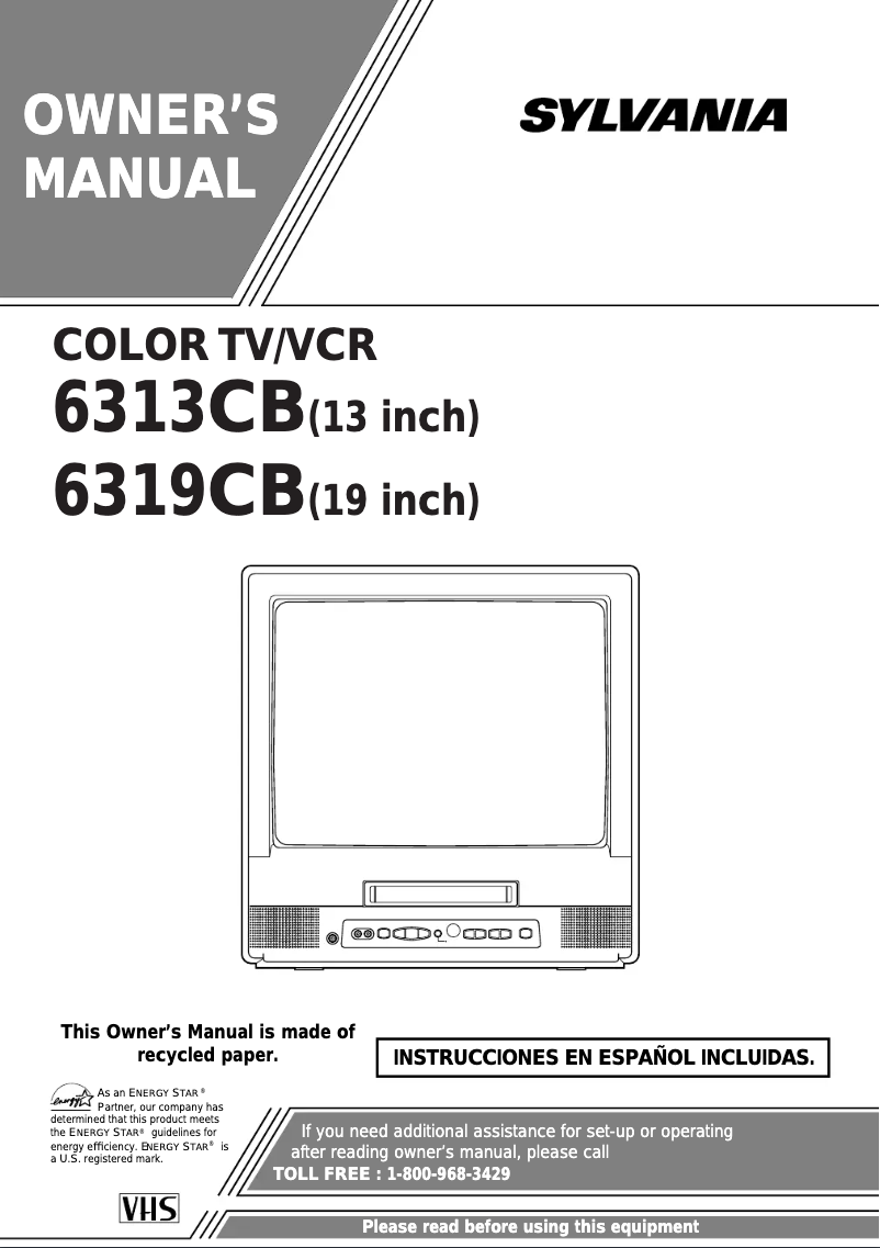 Page 1 de la notice Manuel utilisateur Sylvania 6313CB