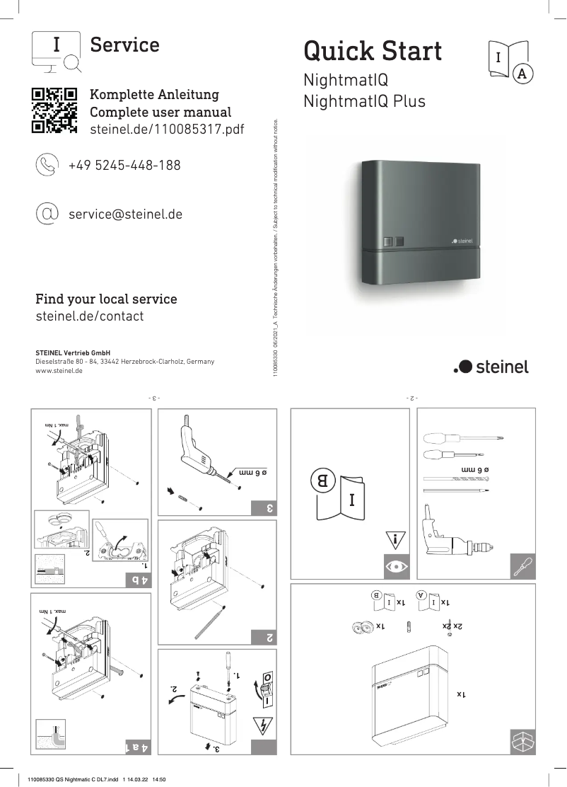 Image de la première page du manuel de l'appareil NightmatIQ