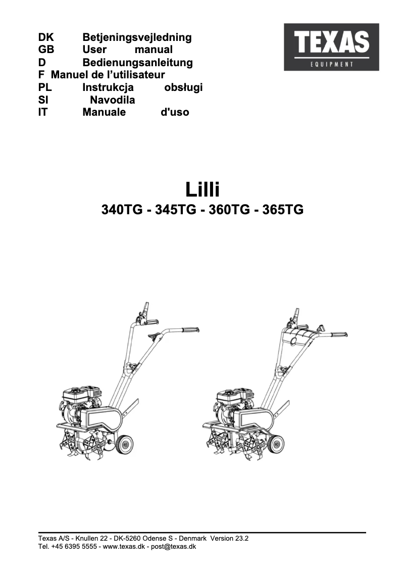 Image de la première page du manuel de l'appareil Lilli 340TG