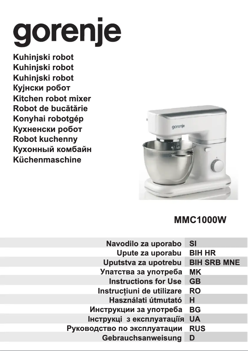Page n°1 - Manuel utilisateur Gorenje MMC1000W
