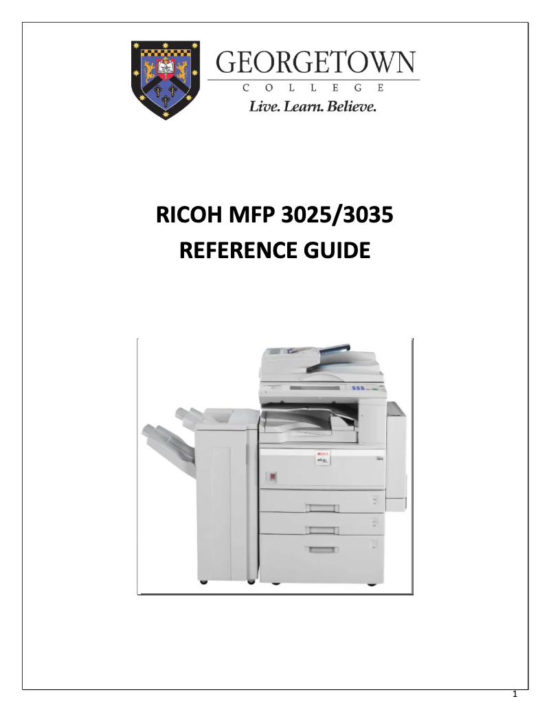 Page n°1 - Manuel utilisateur Ricoh MFP 3025