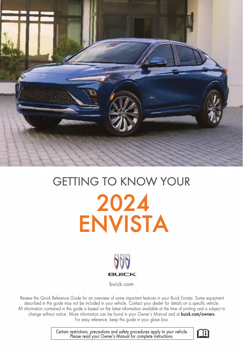 Page 1 de la notice Guide de démarrage rapide Buick Envista (2024)