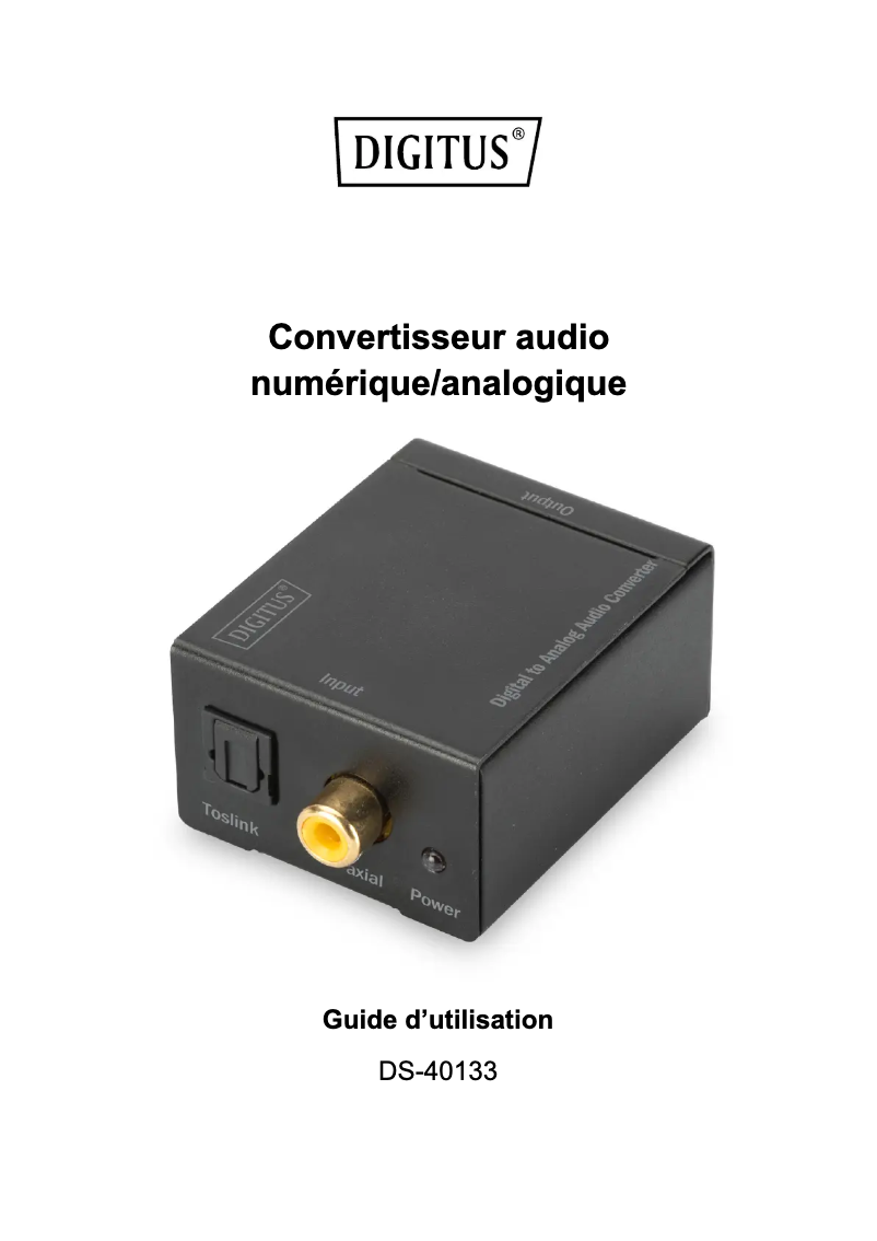 Page 1 de la notice Manuel utilisateur Digitus Digital to Analog Audio Converter DS-40133