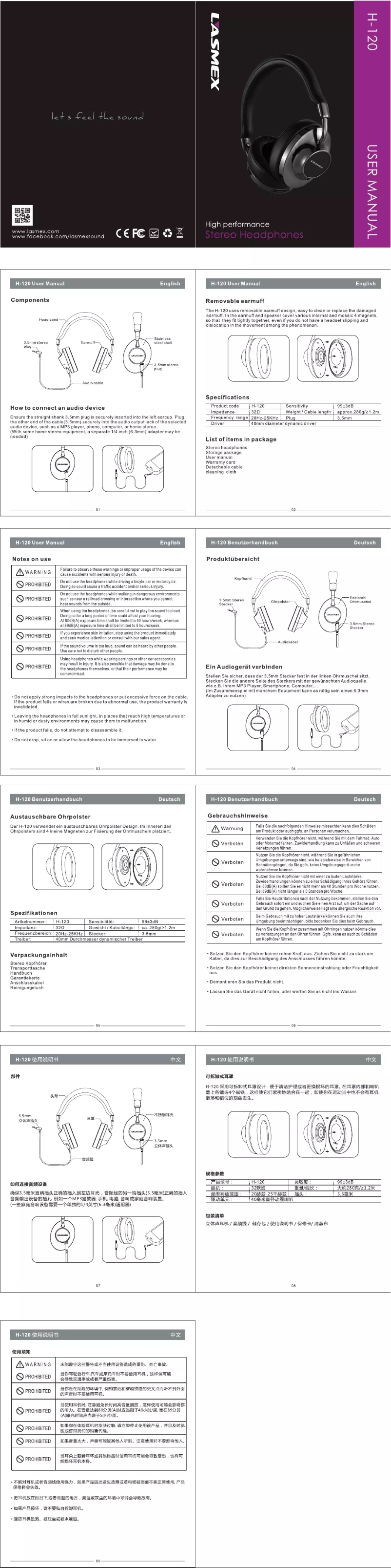 Page n°1 - Manuel utilisateur Lasmex H-120