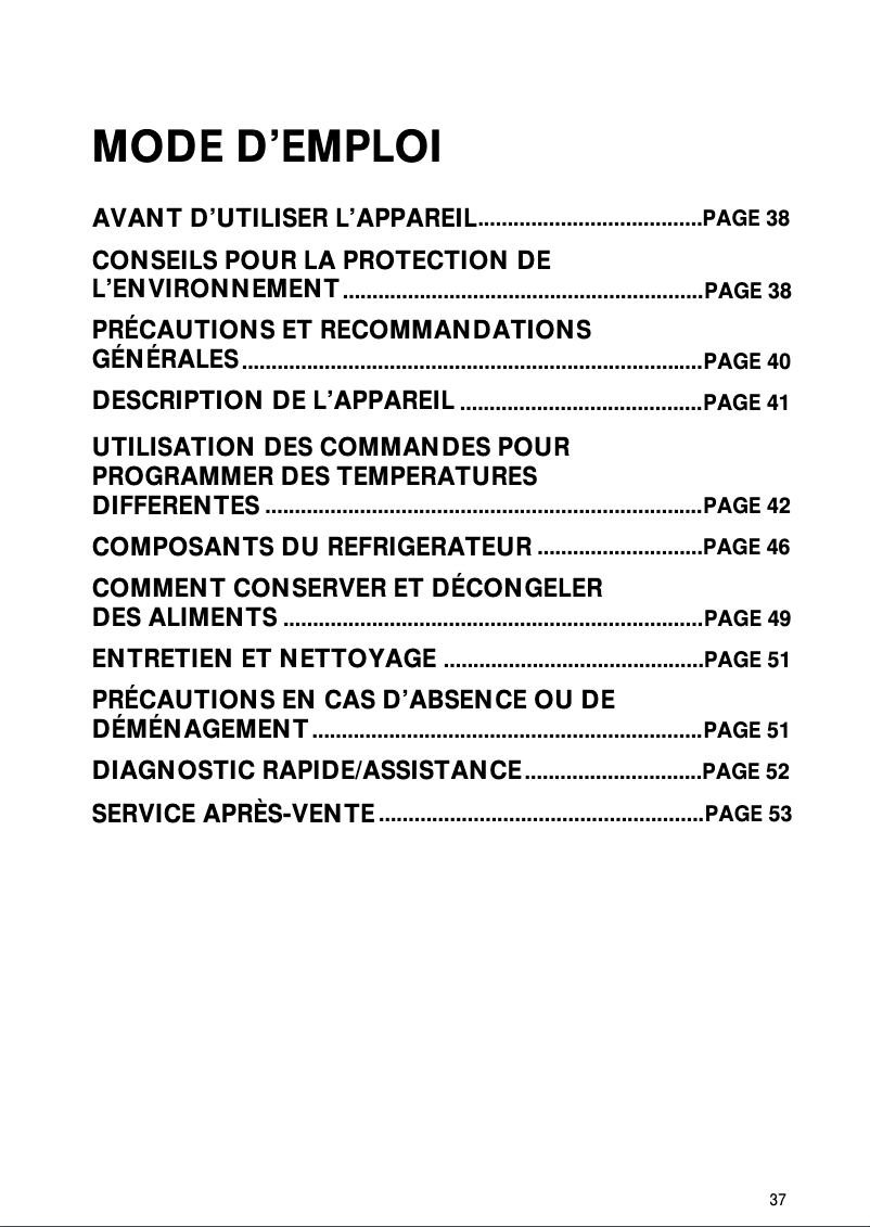 Page n°1 - Manuel utilisateur Bauknecht KDNA 4300 IN