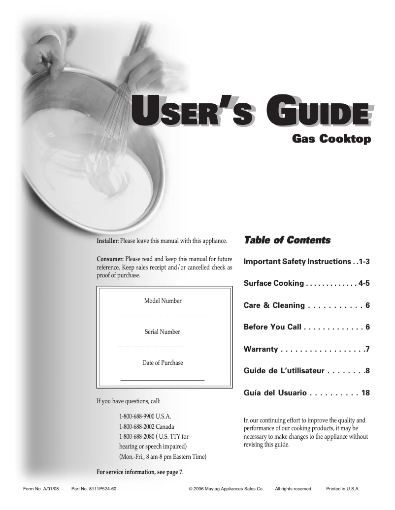 Page n°1 - Manuel utilisateur Maytag MGC4436BDB