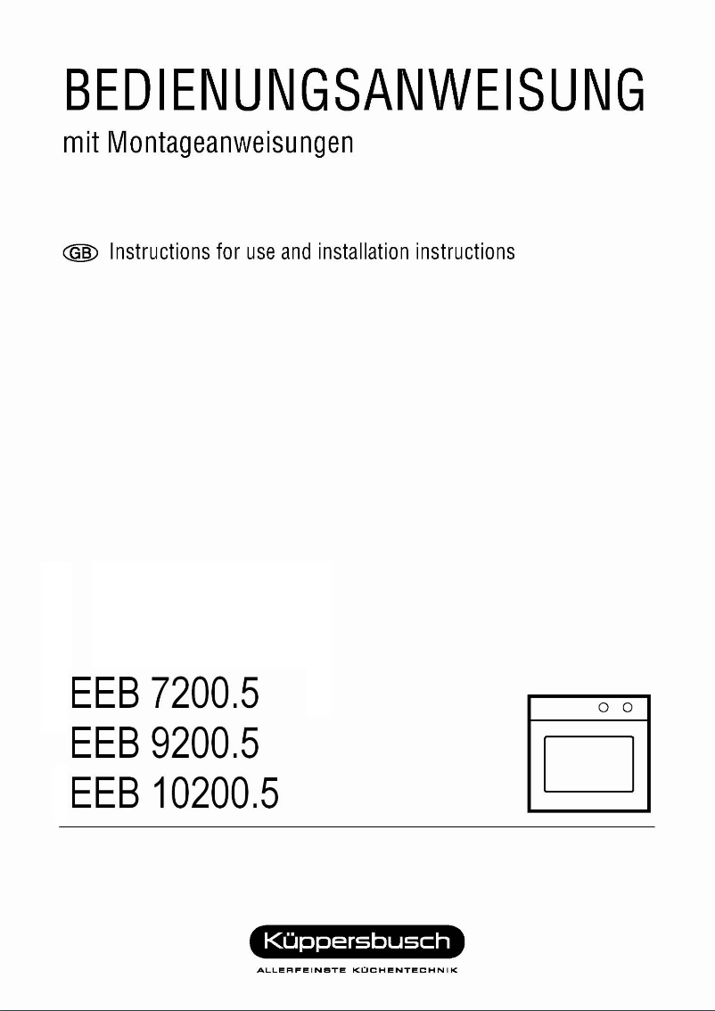 Page 1 de la notice Manuel utilisateur Küppersbusch EEB 7200.5