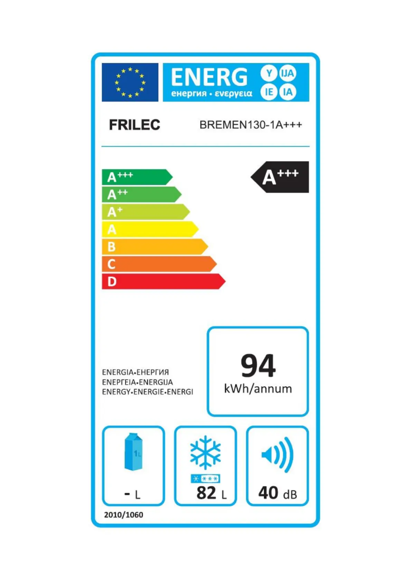 Page n°1 - Label énergétique Frilec BREMEN130-1A+++