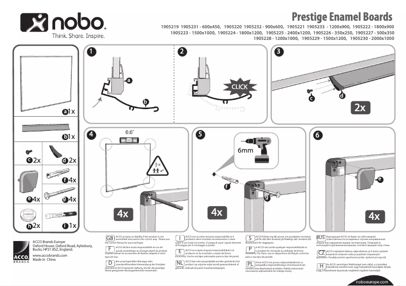 Page n°1 - Manuel utilisateur Nobo Prestige