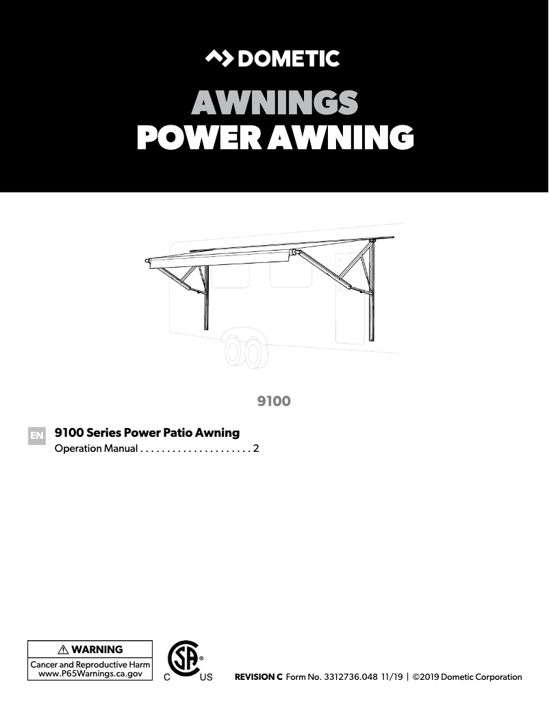 Página 1 del manual Guía de instalación Dometic 9100