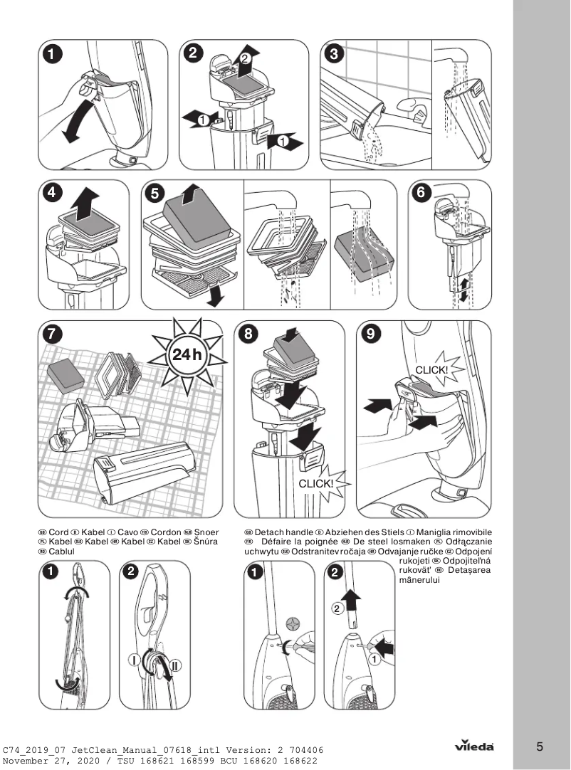 Page n°1 - Manuel utilisateur Vileda JetClean