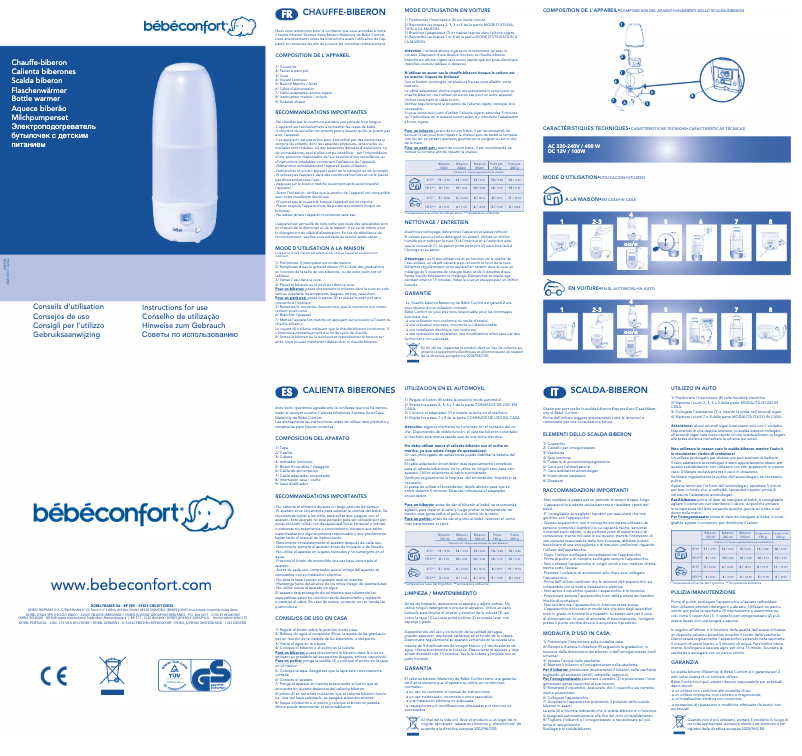 Page 1 de la notice Manuel utilisateur Bebe Confort 30000515