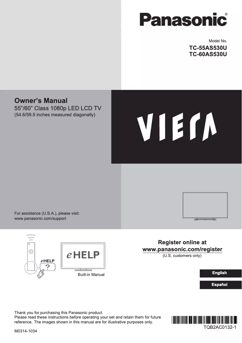 Image de la première page du manuel de l'appareil TC-55AS530