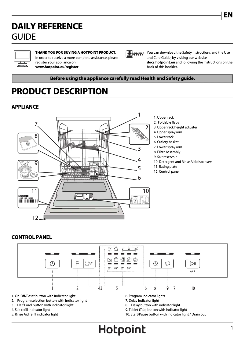 Page 1 de la notice Manuel utilisateur Hotpoint HFC 2B19 X UK