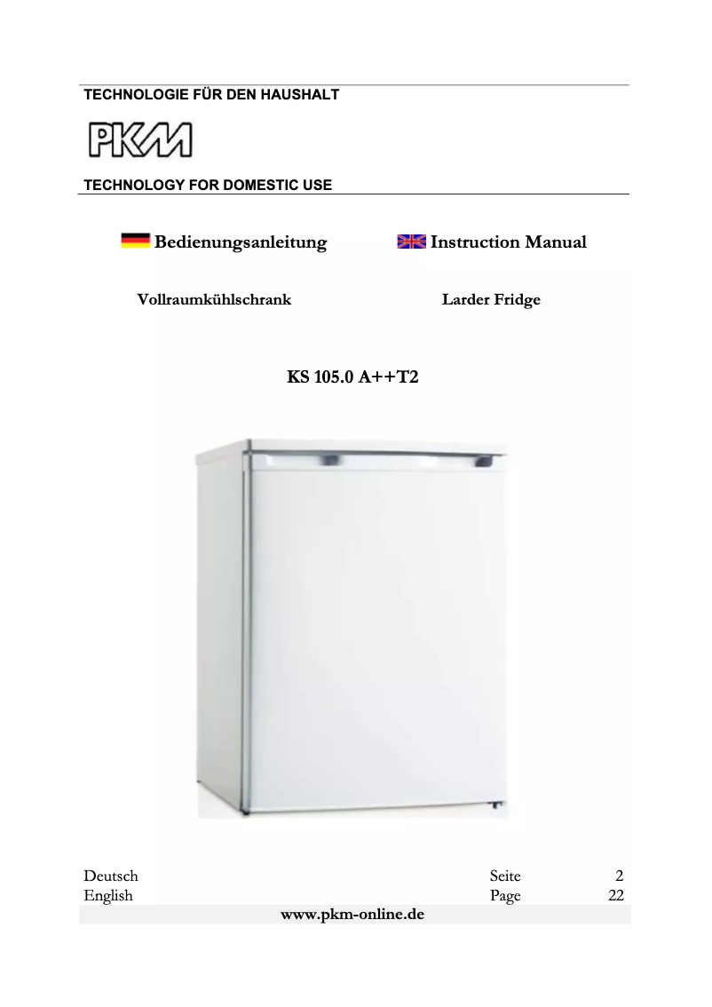 Page 1 de la notice Manuel utilisateur PKM KS105.A++T2