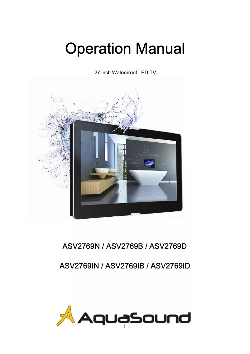 Page 1 de la notice Manuel utilisateur AquaSound ASV2769D