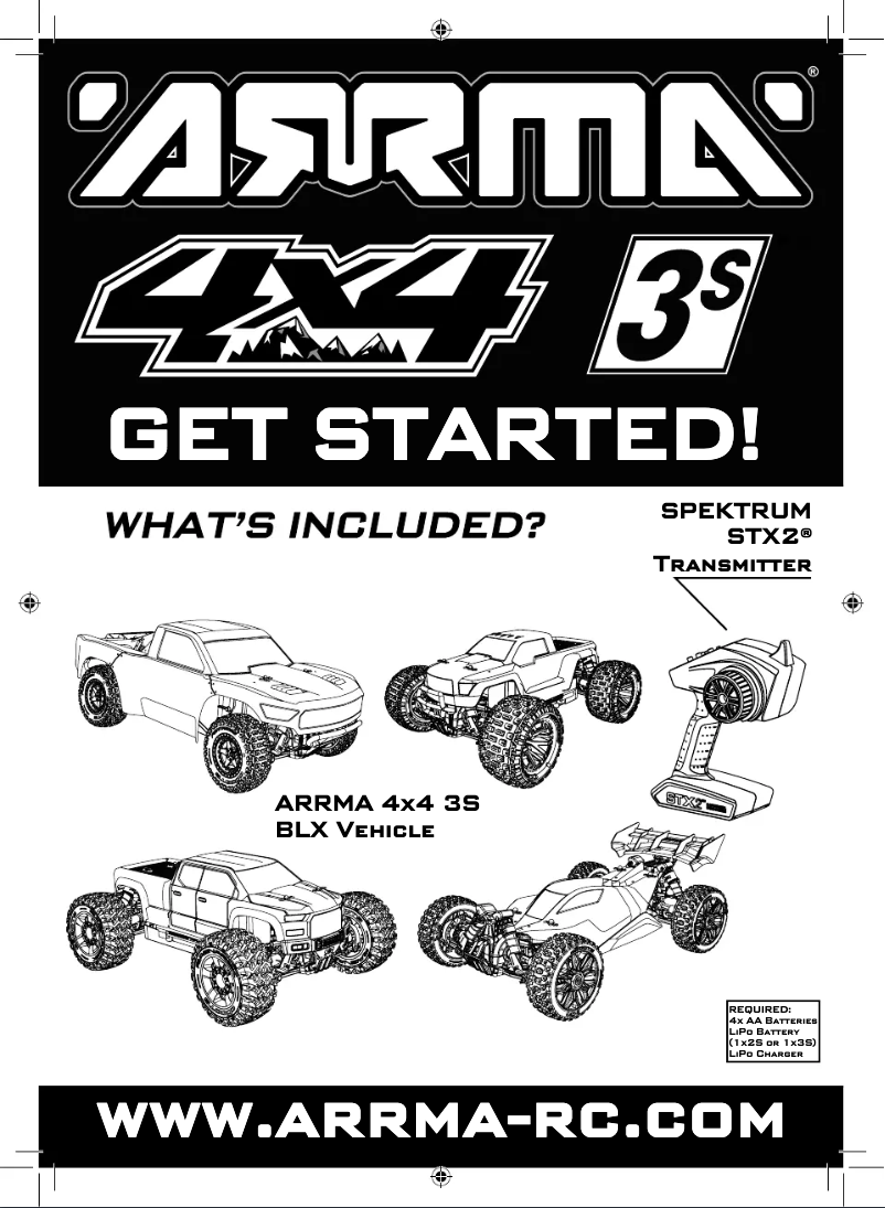 Page 1 de la notice Manuel utilisateur ARRMA Buggy Typhon 4x4 3S BLX
