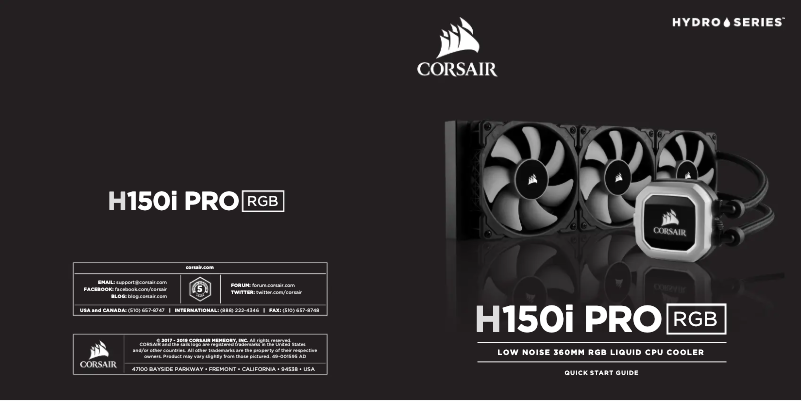 Image de la première page du manuel de l'appareil Hydro H150i Pro RGB