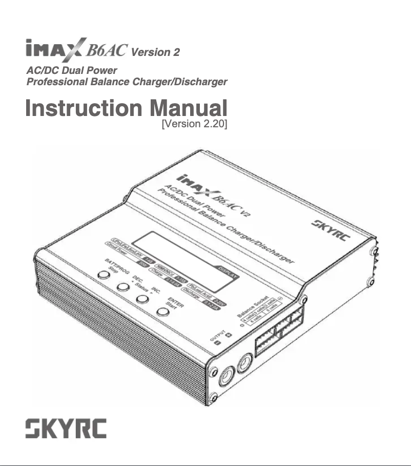Image de la première page du manuel de l'appareil B6AC+ V2
