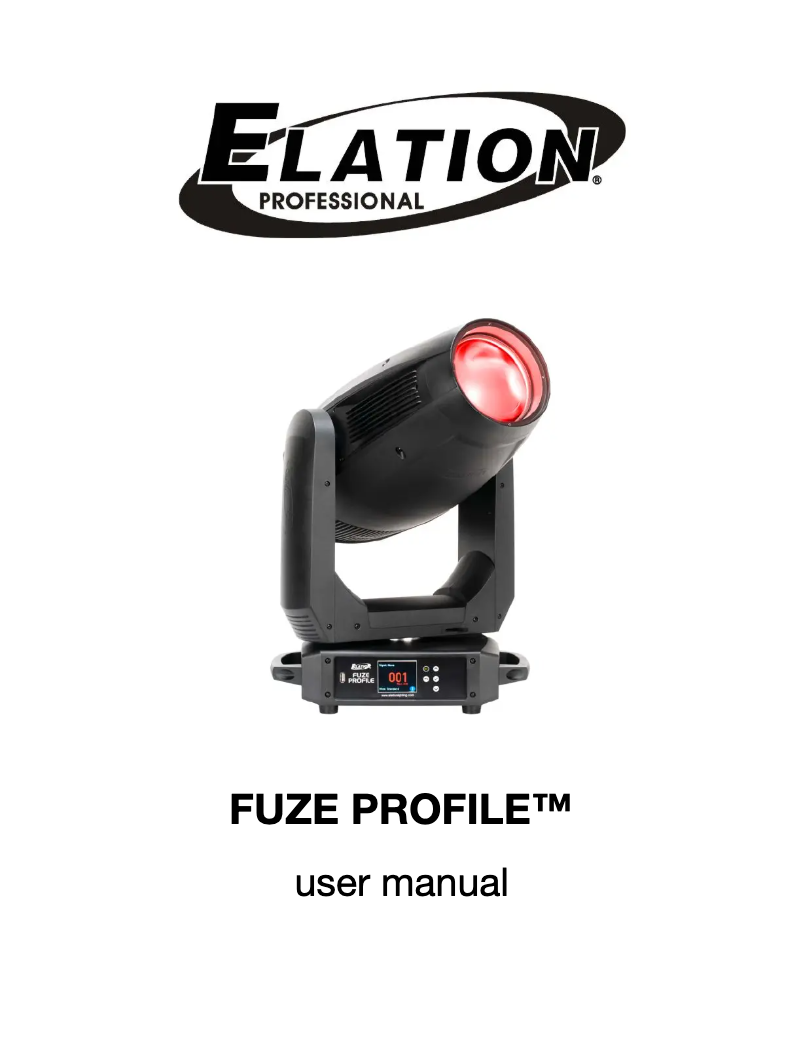 Page 1 de la notice Manuel utilisateur Elation Fuze Profile