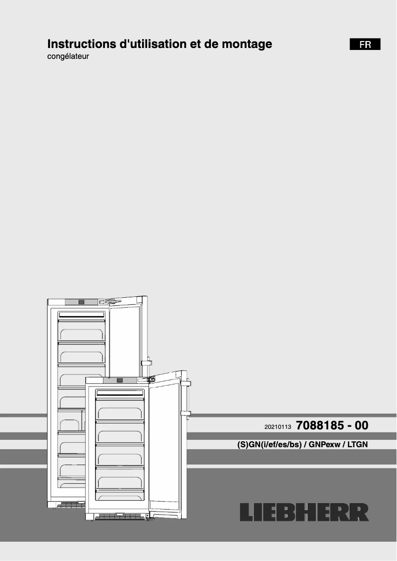 Page 1 de la notice Manuel utilisateur Liebherr GN 3735