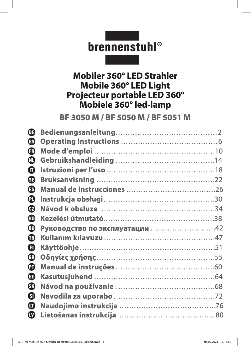 Page 1 de la notice Manuel utilisateur Brennenstuhl BF 5051 M