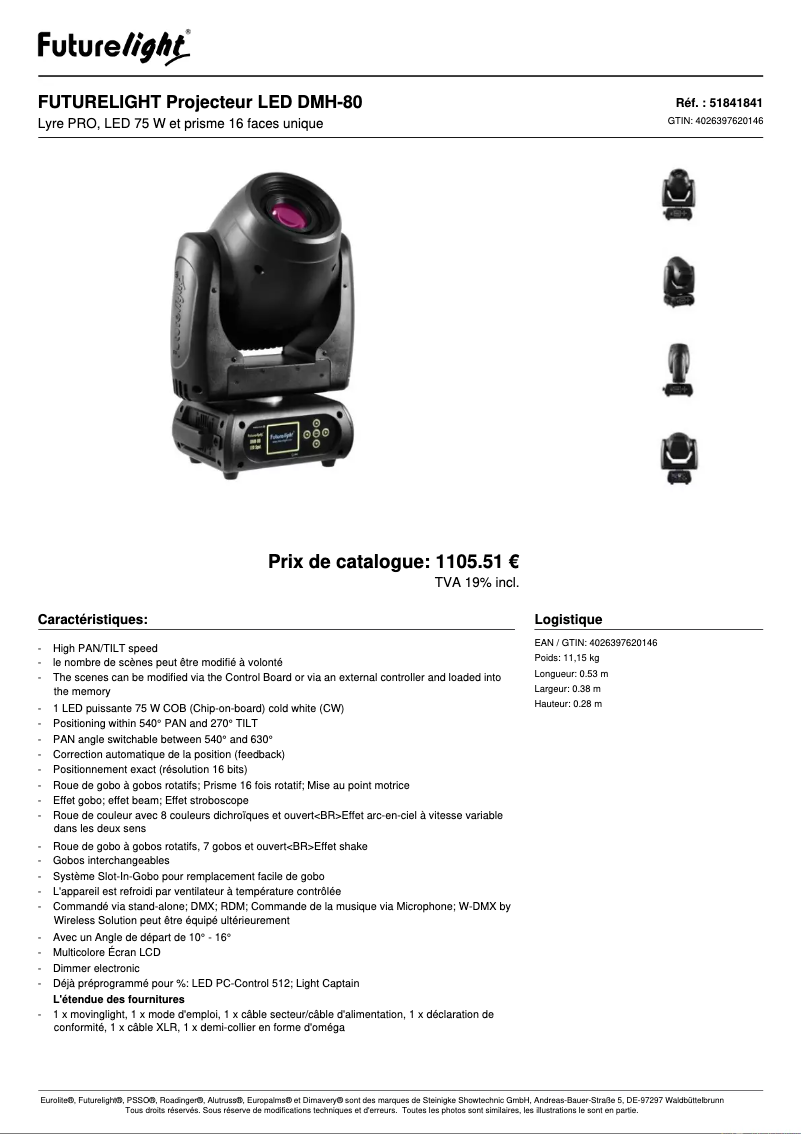 Page n°1 - Fiche technique Futurelight DMH-80
