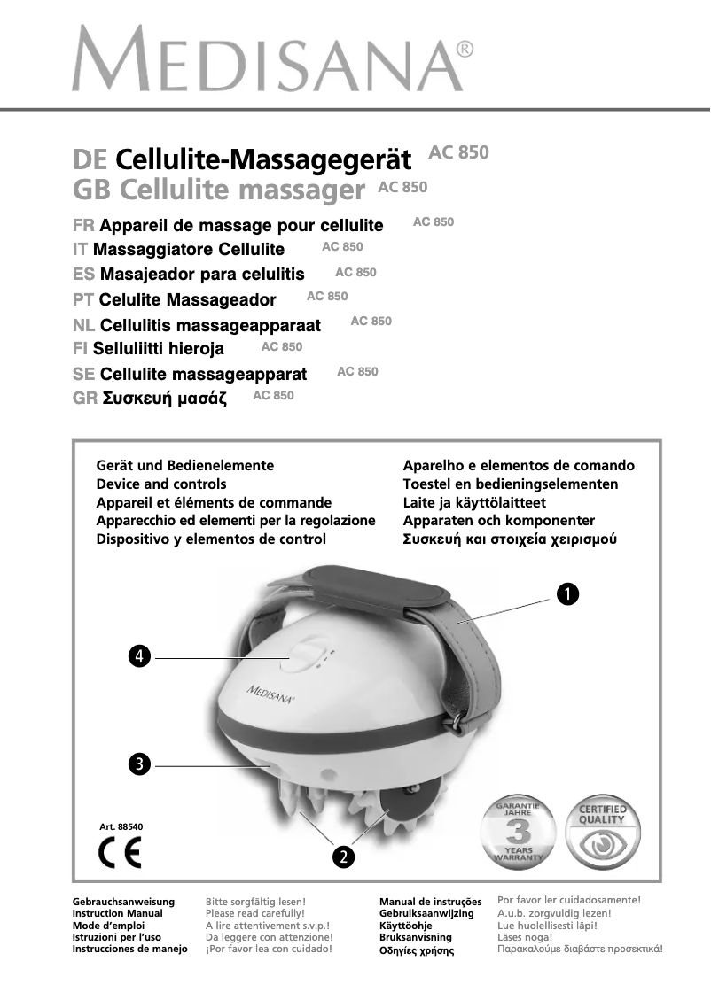 Image de la première page du manuel de l'appareil AC-850