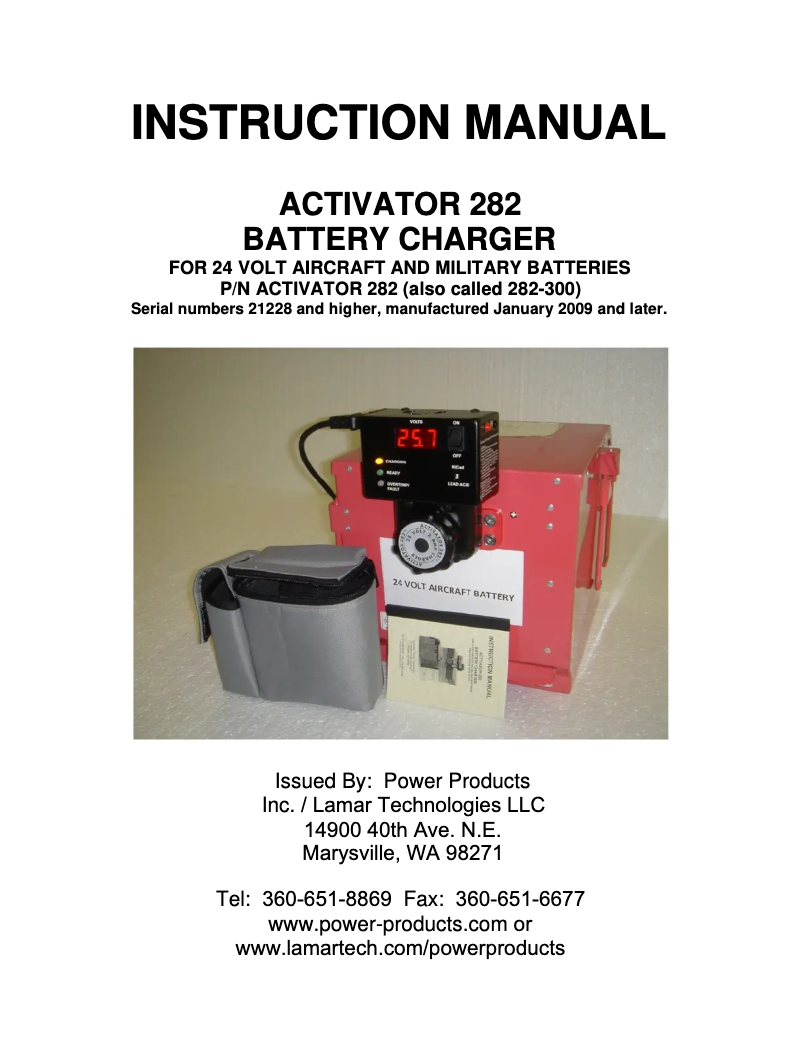 Page n°1 - Manuel utilisateur Lamar Activator 282