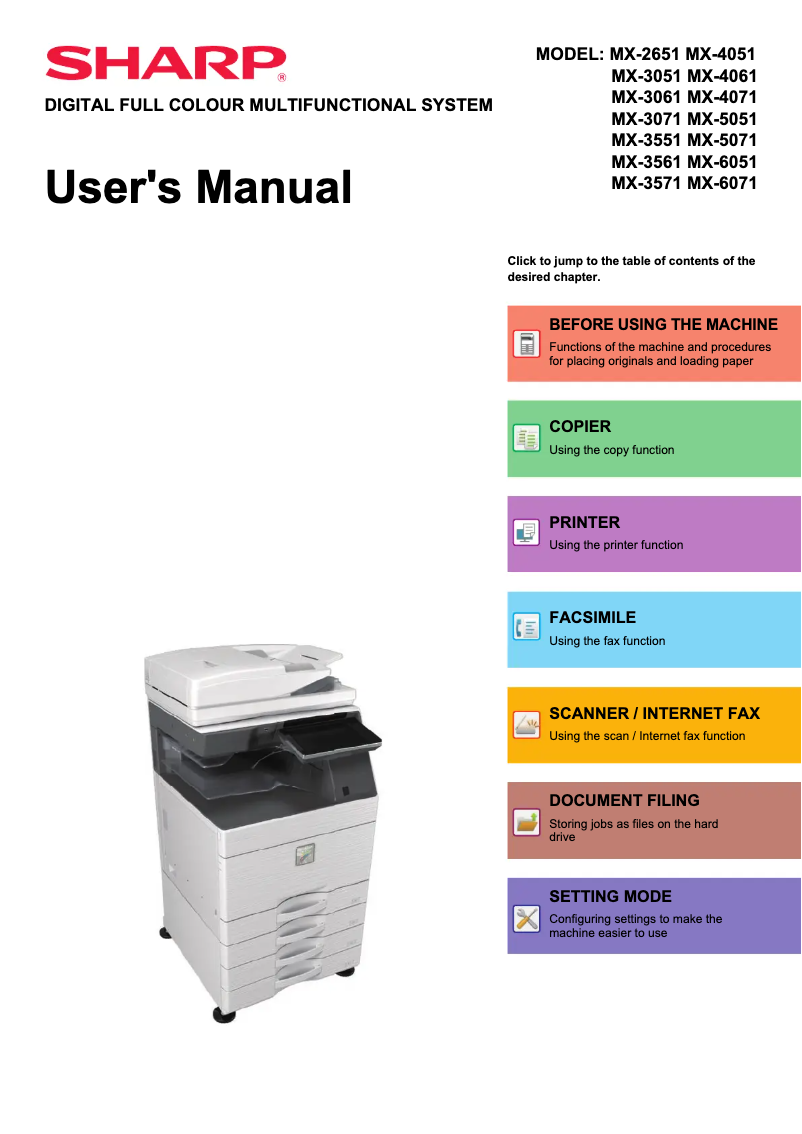 Page n°1 - Manuel utilisateur Sharp MX-4071S