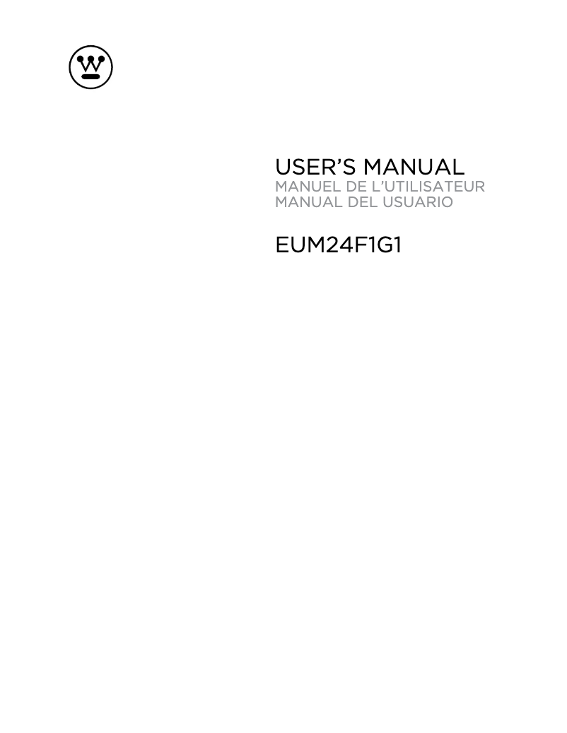 Page n°1 - Manuel utilisateur Westinghouse EUM24F1G1