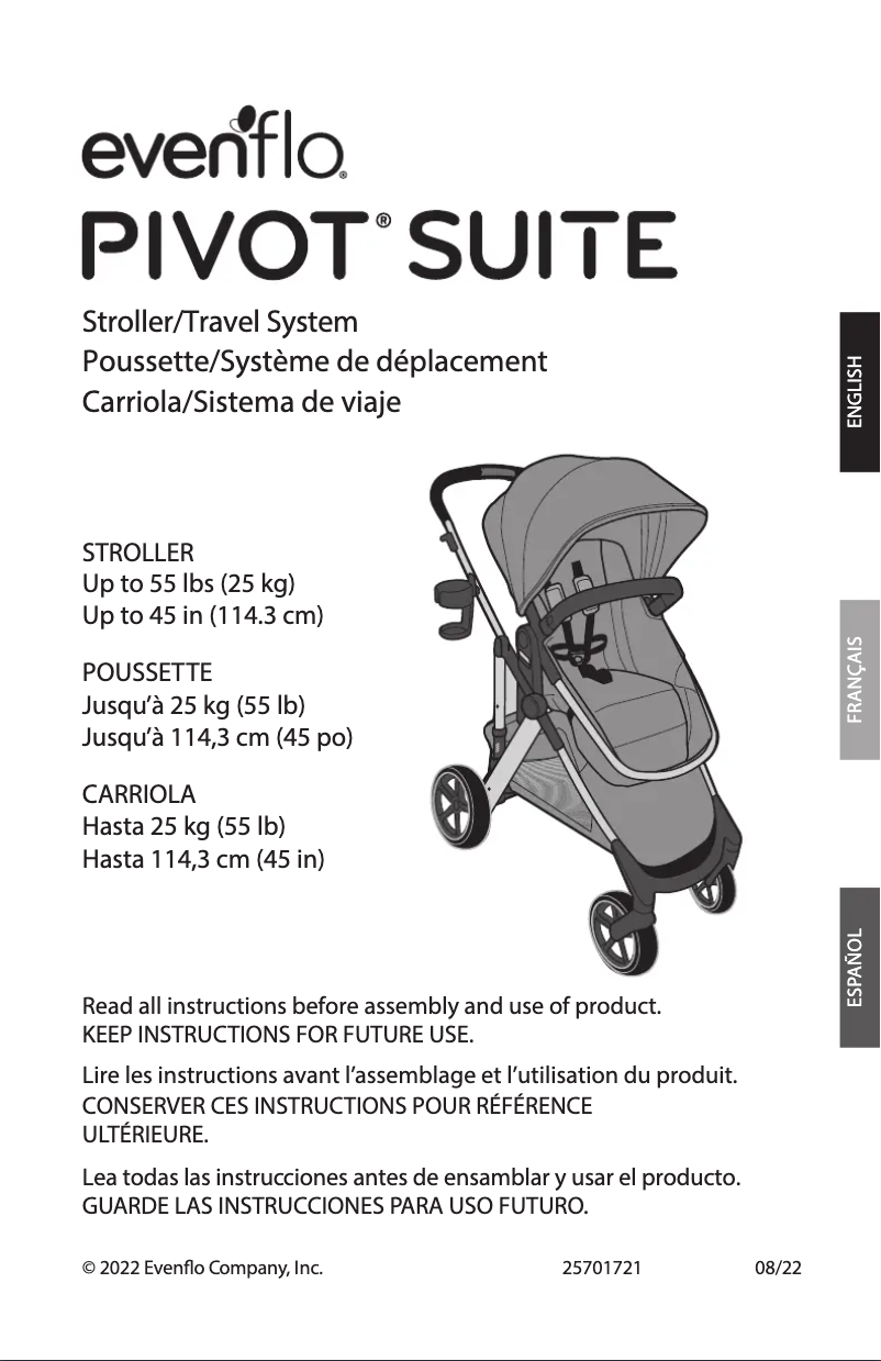 Page n°1 - Manuel utilisateur Evenflo Pivot Suite