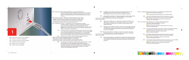 Page n°1 - Manuel utilisateur Microsoft Compact Optical Mouse 500