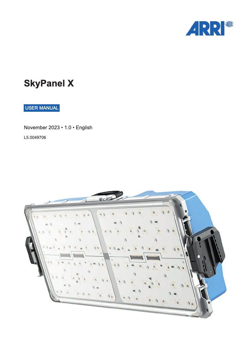 Imagen de la primera página del manual del dispositivo SkyPanel X22