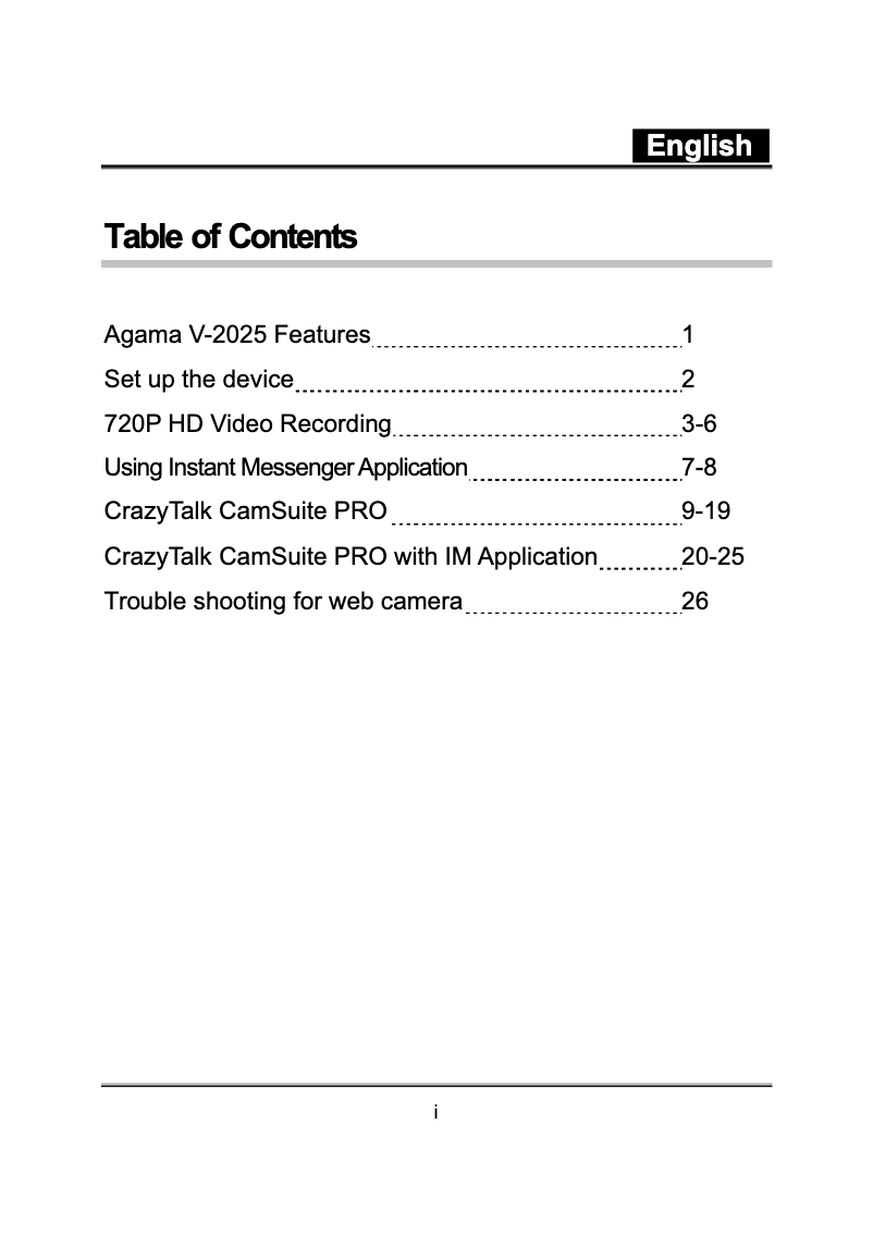 Page 1 de la notice Manuel utilisateur Genius Agama V-2025